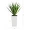 37" UV Resistant Artificial Agave Plant in White Tower Planter (Indoor/Outdoor)